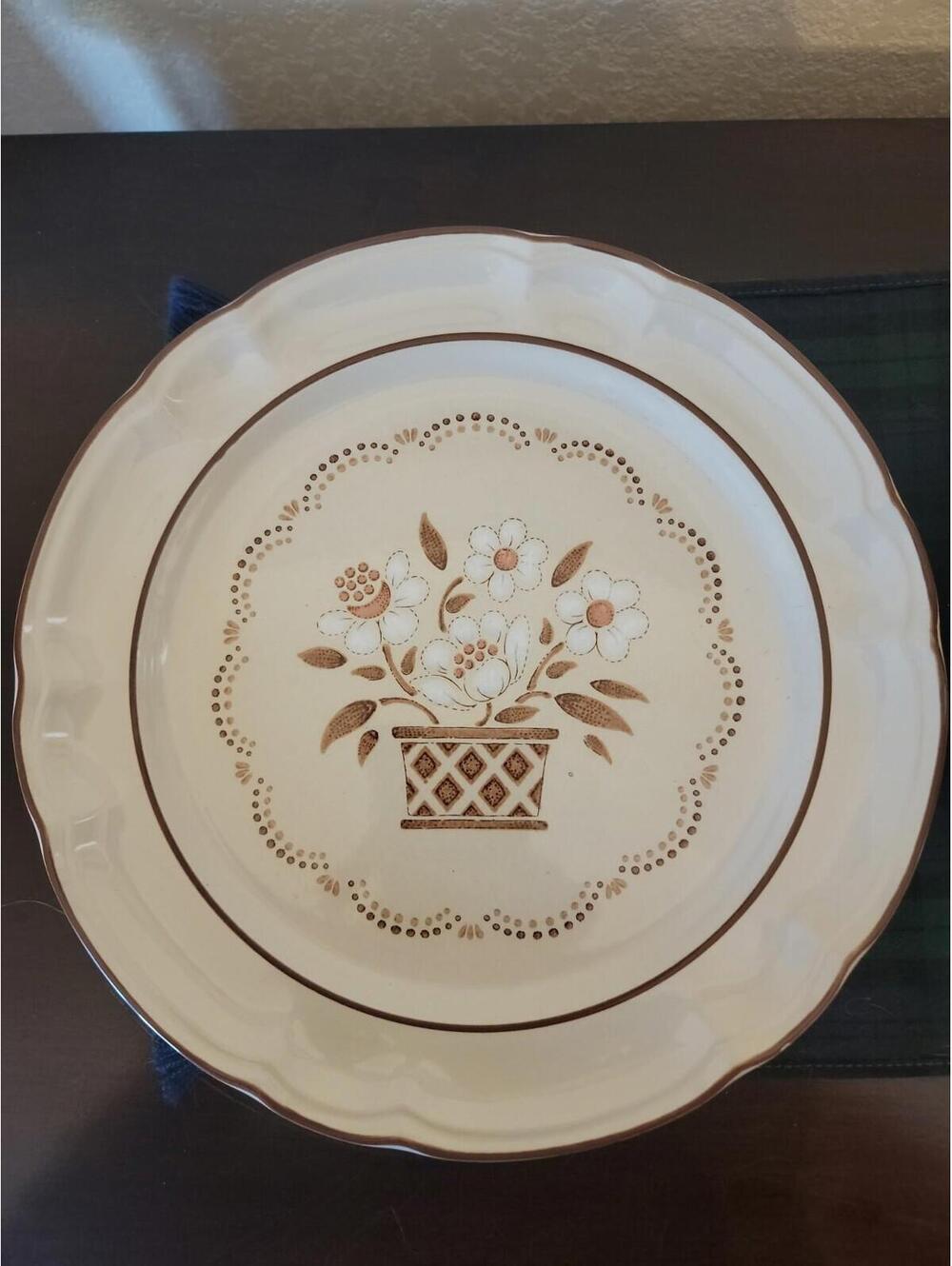 Hearthside Cumberland MAYBLOSSOM Hand Decorated Stone Dinner/Salad Plate Set